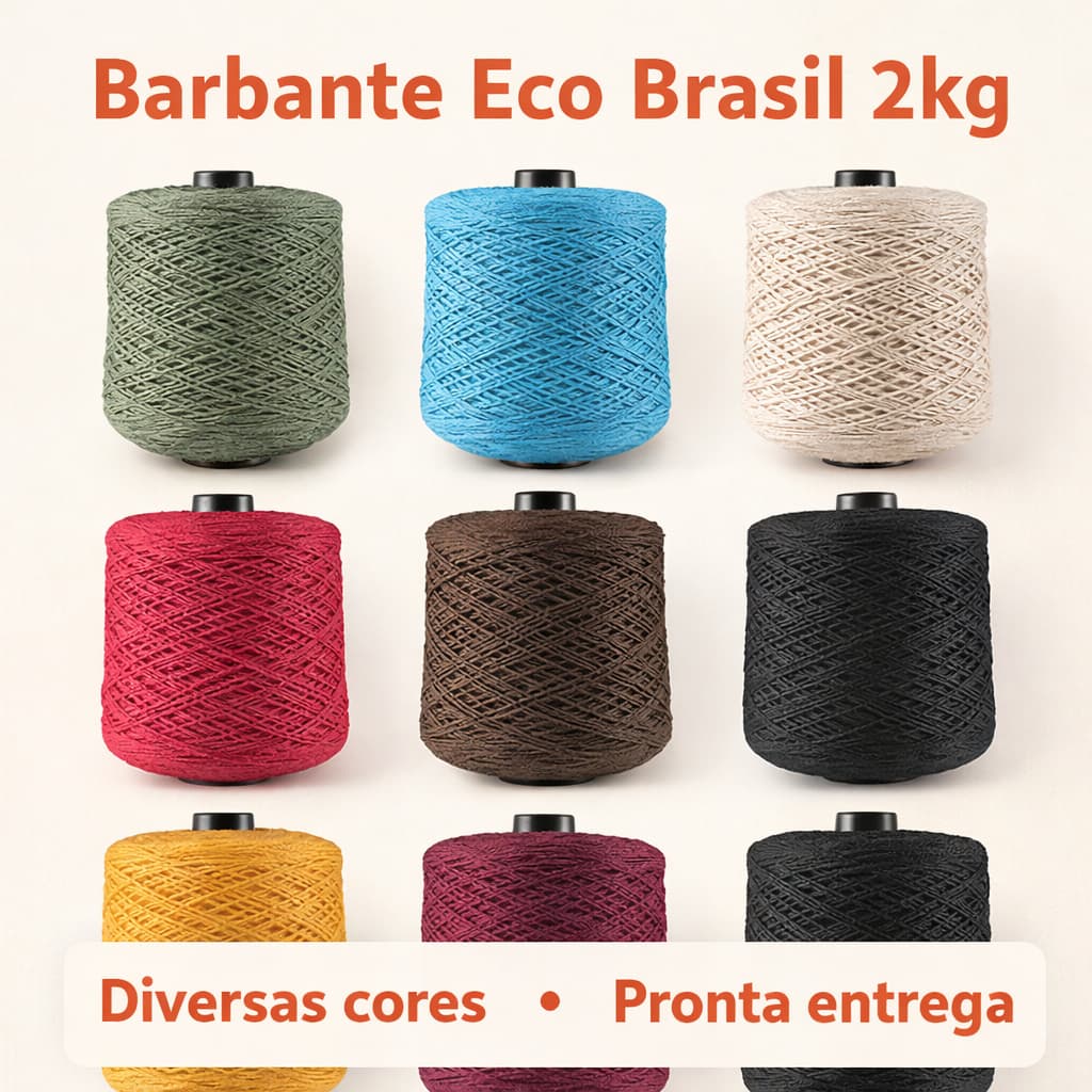 Barbante Eco Brasil 2kg Fio- 8 para Crochê e Artesanato – Cores Variadas
