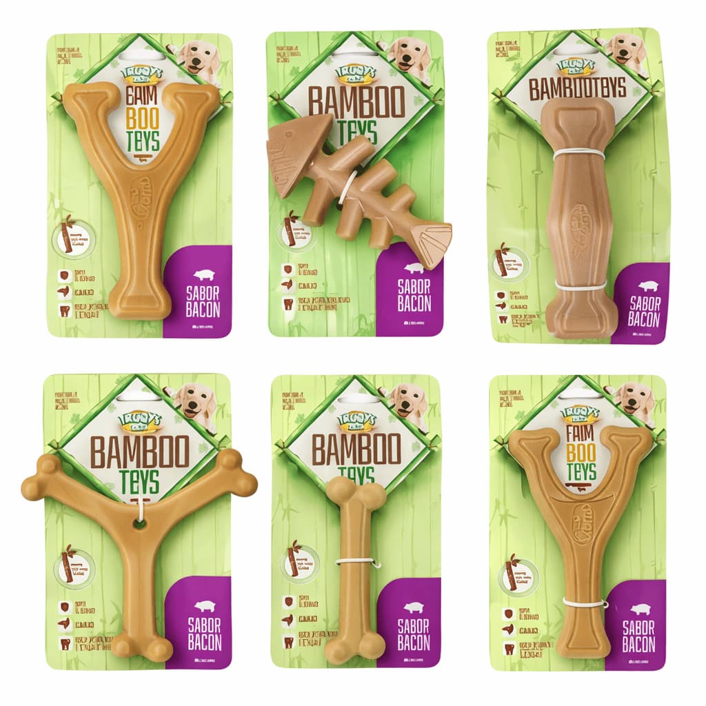 Brinquedo Mordedor Fibra De Bamboo Para Cachorro E Gato Super Resistente Limpa Dente Tártaro Bambu
