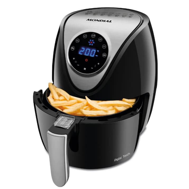 Fritadeira Sem Óleo Air Fryer Digital 3,5L Mondial Preto/Inox 1500W AF-30-DI