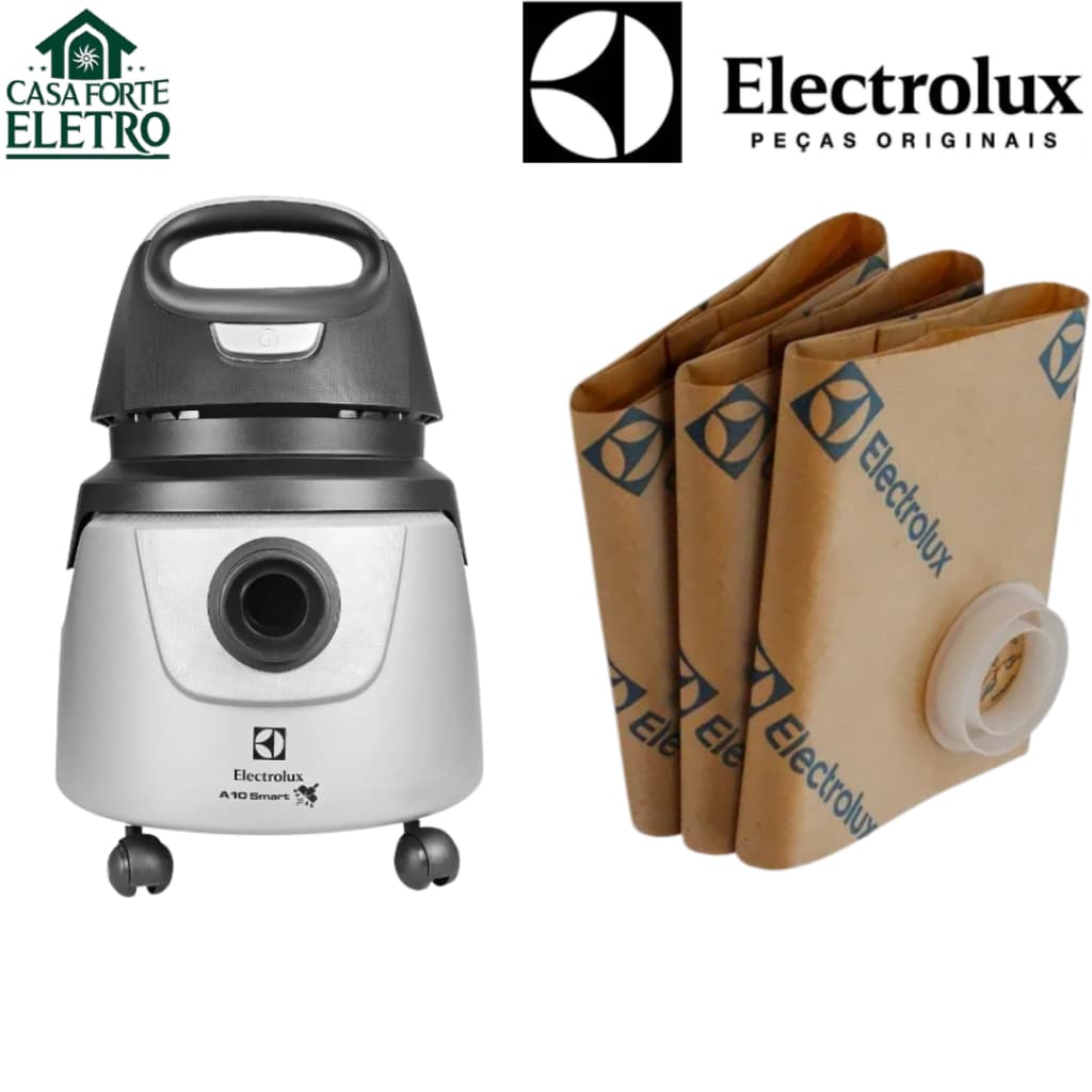 Saco Original Aspirador Eletrolux A10 Smart - Pacote c/ 3 Unidades