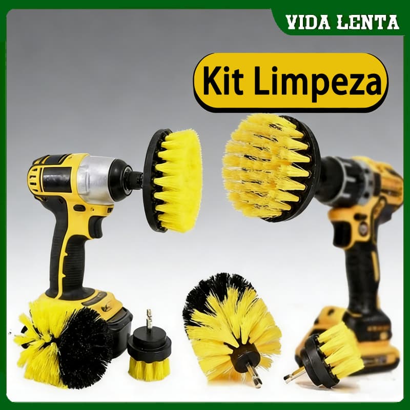 Kit Escovas De Limpeza Pesada Encaixe Parafusadeira Furadeira Para Limpeza Automotiva Lavar Sofás Tecidos Couros Estof
