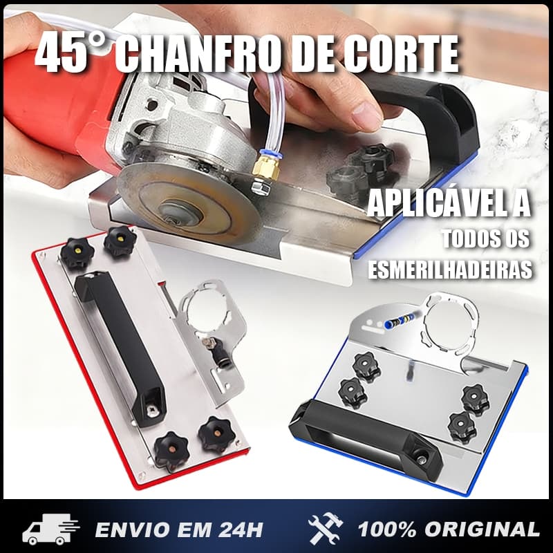 Suporte para Esmerilhadeira Cortar Chanfro 45° Guia para Corte em Cerâmica, Telha, Metais e Inox