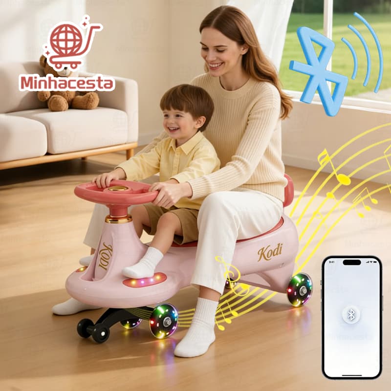 Carrinho De Rolimã Com Led elétrico Bluetooth Que Brinquedo Criança Brincadeiras de Rua