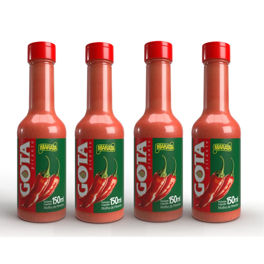 Kit 4x Molho de Pimenta Gota Maratá 150ml