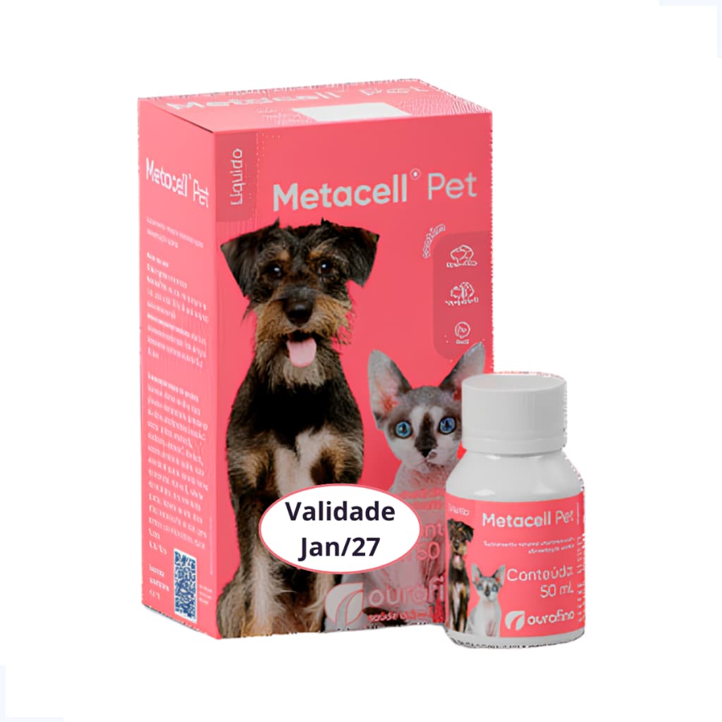 Metacell Pet Suplemento Vitamínico Para Cachorro Gato Vitamina Ourofino 50ml Medicamentos