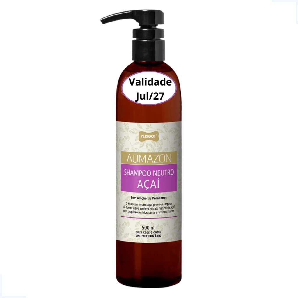 Shampoo Aumazon Açai Neutro Perigot 500ml Banho Tosa para Pet Cães Gatos