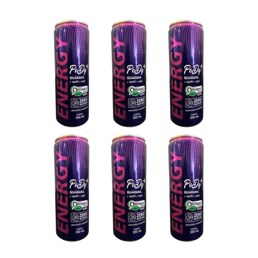 Energéticos Guarana E Açai Organico Vegano Sem Açucar 6x350ml Energy