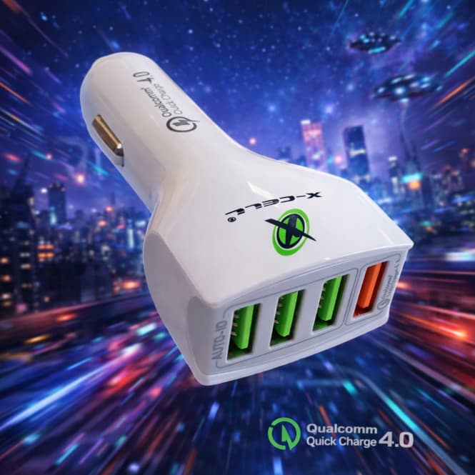 Carregador Veicular X-CELL 4 USB 48W Quick Charge 4.0 9.1A XC-V8USB
