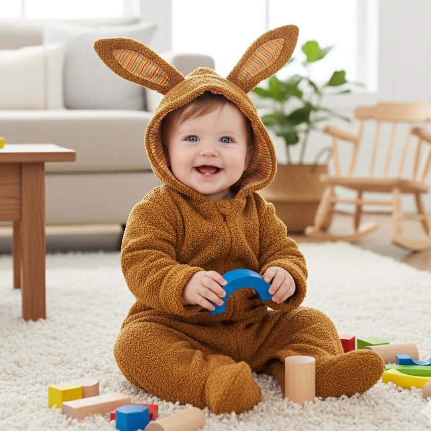 Macacão Bebê Menino Menina Flecce Coelhinho Páscoa Roupa de Bebê Menino Roupa de Bebê Menina