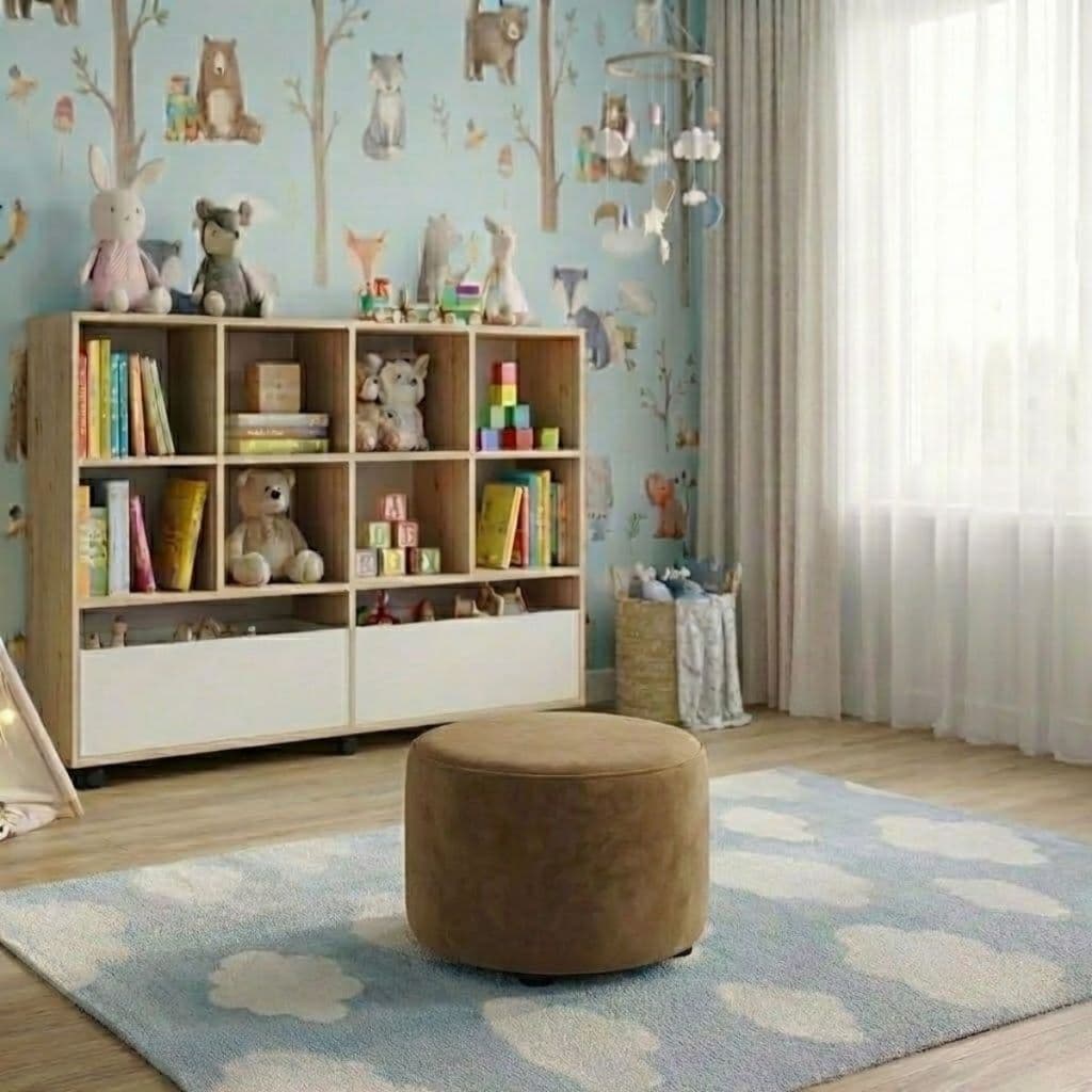 Puff Banqueta Infantil Multifuncional Assento Baixo Para Quarto De Criança E Brinquedoteca