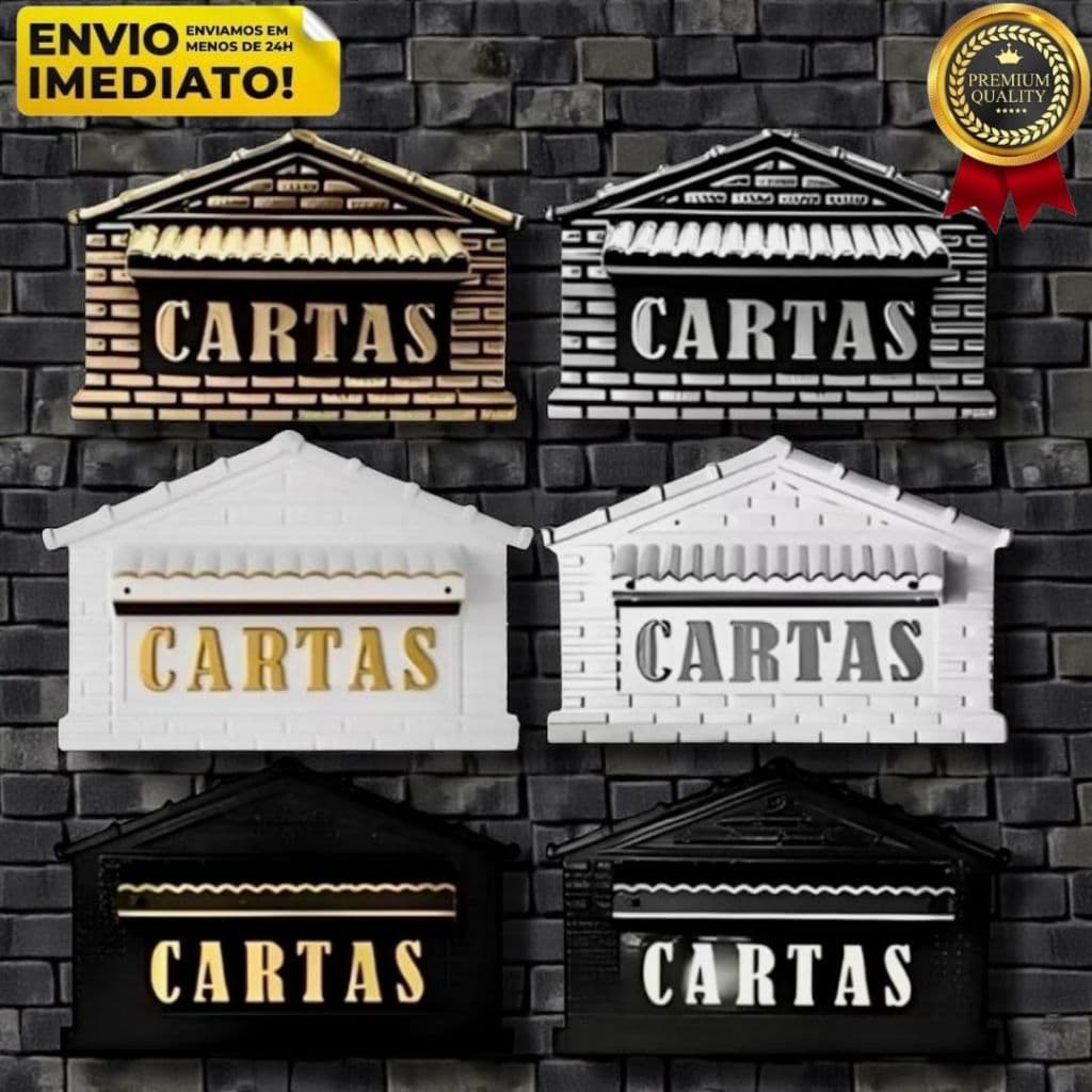 Caixa de Correio Universal Correspondência Casa Fundo Muro e Grade de Portão Tijolinho Autêntico