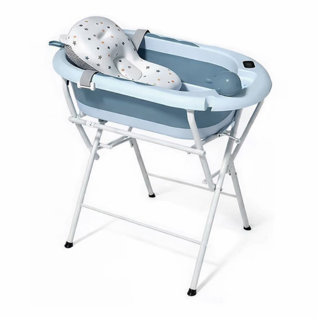 Banheira  Com  Suporte para bebe com termômetro digital + almofada + chuveirinho de mão