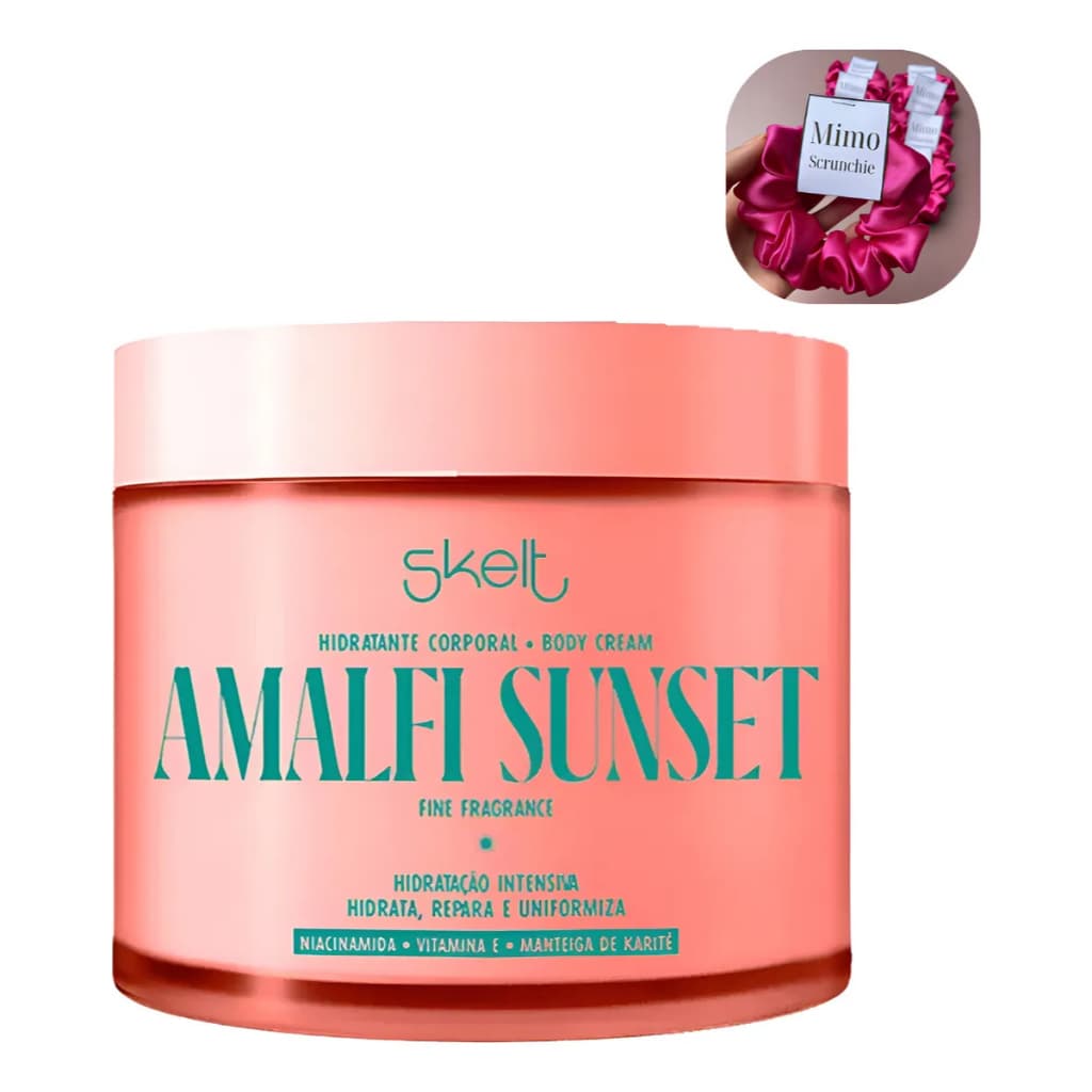 Hidratante Desodorante Perfumado Corporal Amalfi Sunset 200g - Acompanha Mimo Brinde