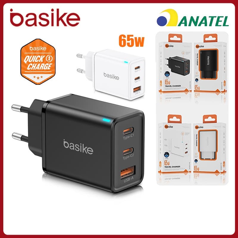 Basike Carregador Carregamento Turbo 65W/20W Fonte carga rápida Torre Carregar Celular Portátil，CAR049