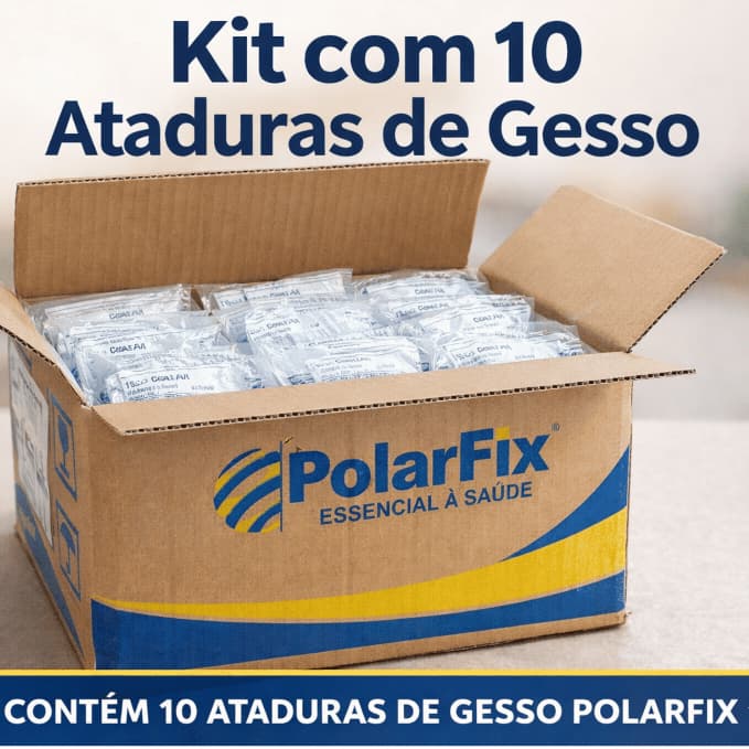 Kit 10 Unidades Atadura Gessada Polar Fix - 15cm X 3m