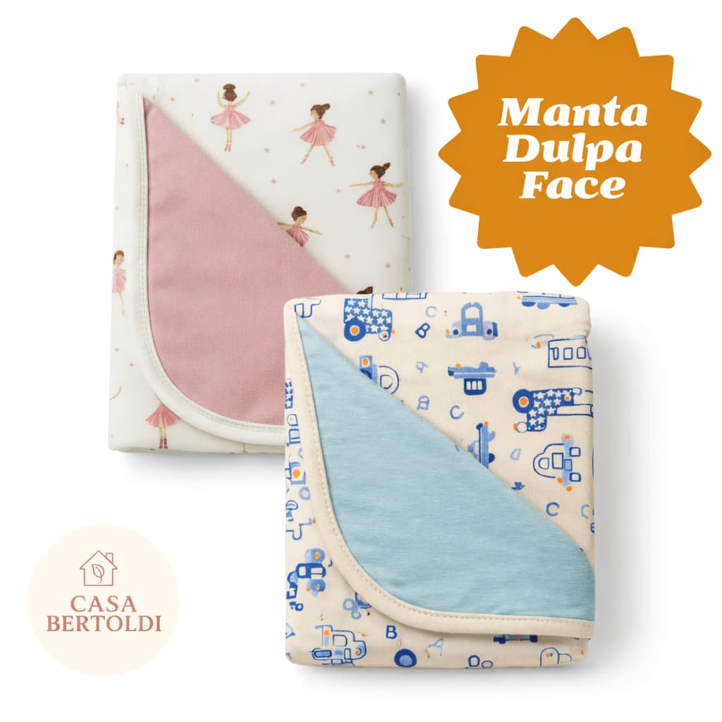 Manta Bebê Cueiro Dupla Fase Estampada Baby enxoval Bebe 100% Algodão 90X90 Menino Menina Rosa Azul