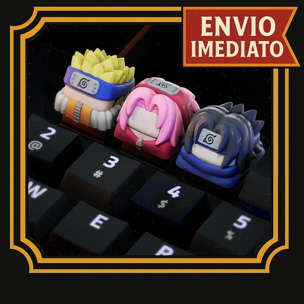 Keycap Naruto Tecla de teclado mecânico setup PC personalizado Naruto Sasuke Sakura Anime