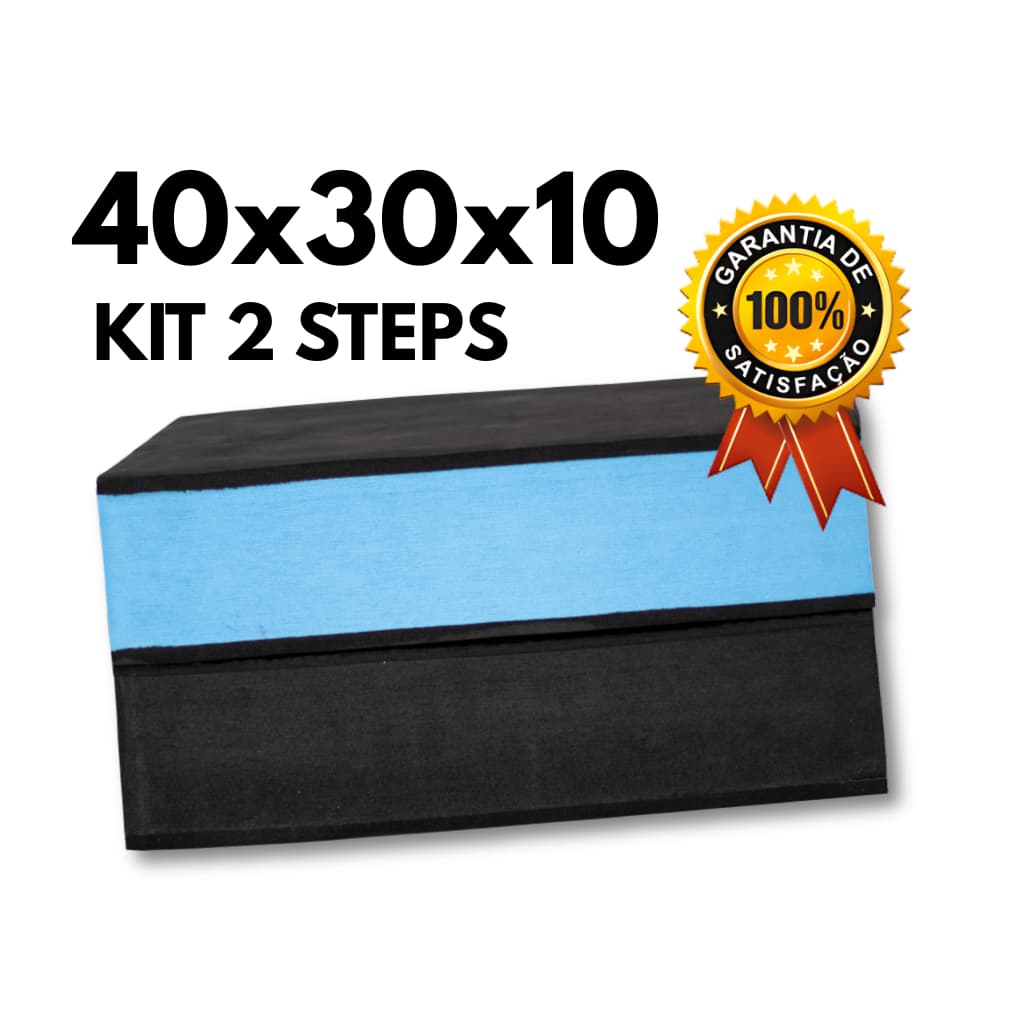 Kit 2 Step Academia 40x30x10 Base Lisa Par Treino Funcional Ginástica Cardio Musculação