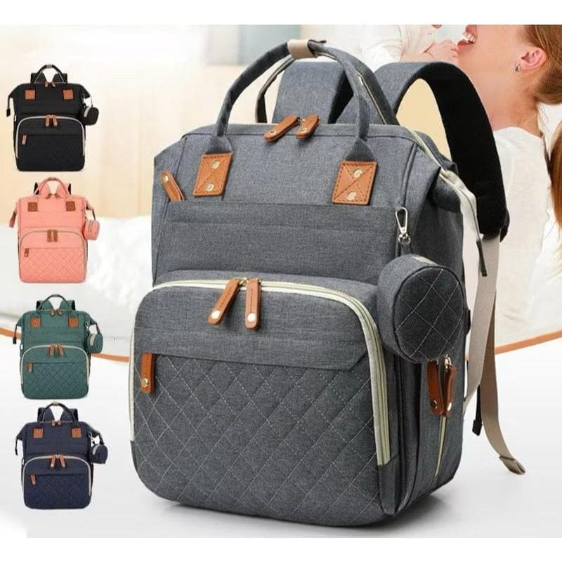 Mochila Bolsa Maternidade Mamãe Bebê Impermeável Porta mamadeira Fralda Menina Menino luna hyq