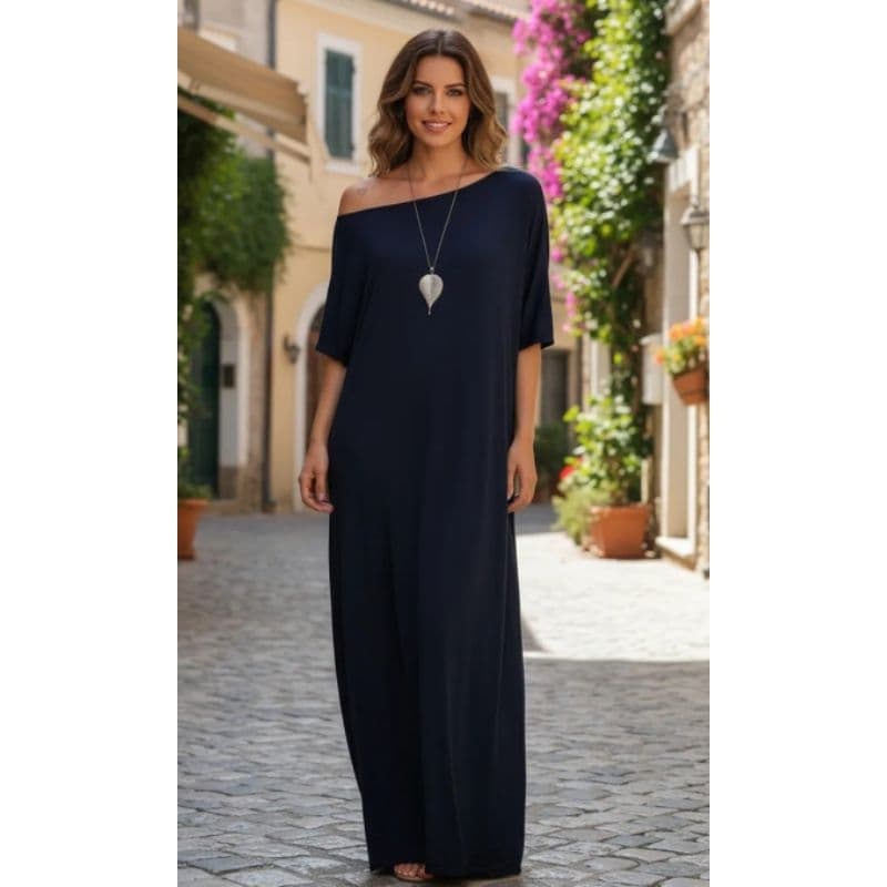 vestido gola caída frente e costas