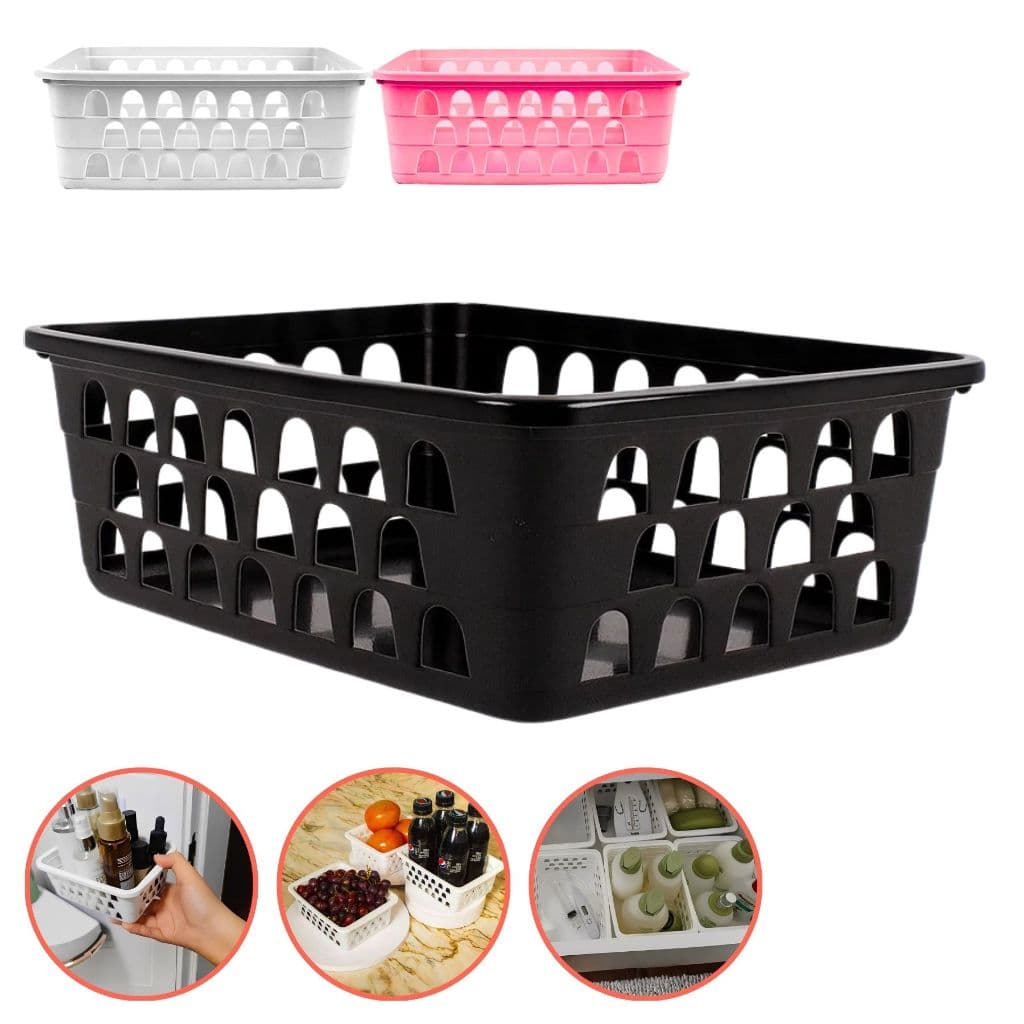 Kit Cestos Organizadores Porta Maquiagem Banheiro Gaveta Empilhável Cozinha Multiuso Roupa Íntima Geladeira Guarda Roupa