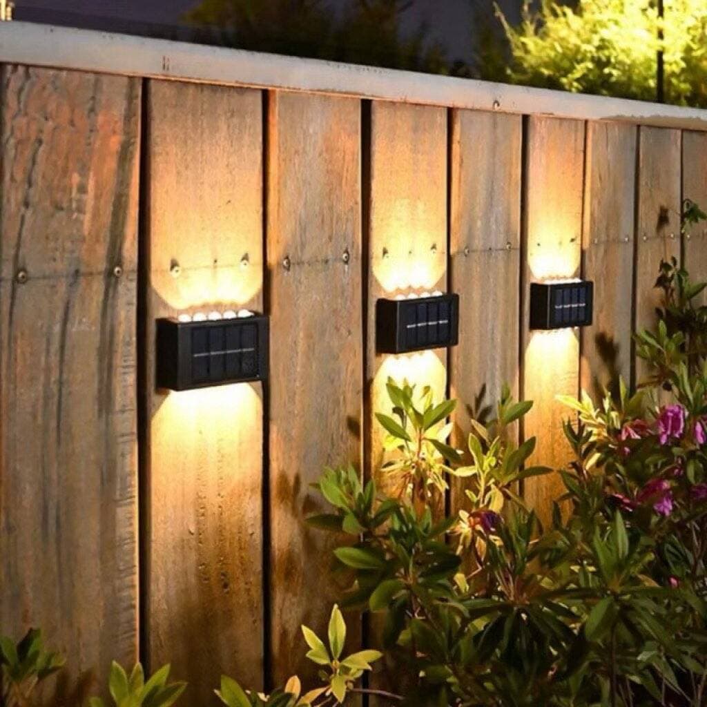 Kit 2 Arandelas Solares Parede 6/8/10/12 LED Luz Quente À Prova D'água Spot Externo - Excelente acessório de decoração！