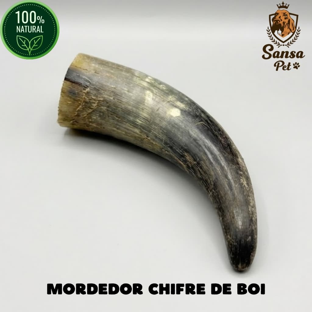 Mordedor Chifre Bovino 100% Natural Desidratado Remove Tártaro Anti Estresse