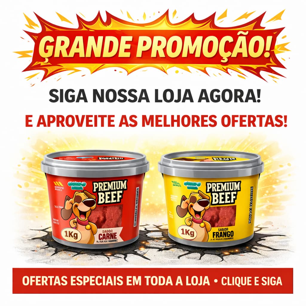 Kit 2 Petisco Premium Beef 2kg | Snack para Cachorro Super Macio | Pote Econômico Br