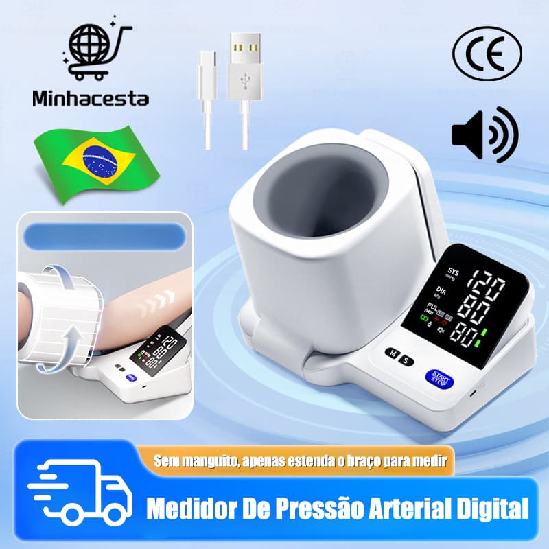 Aparelho Medidor De Pressão Arterial De Braço Digital Inteligente Com Voz Monitor Inteligente N12