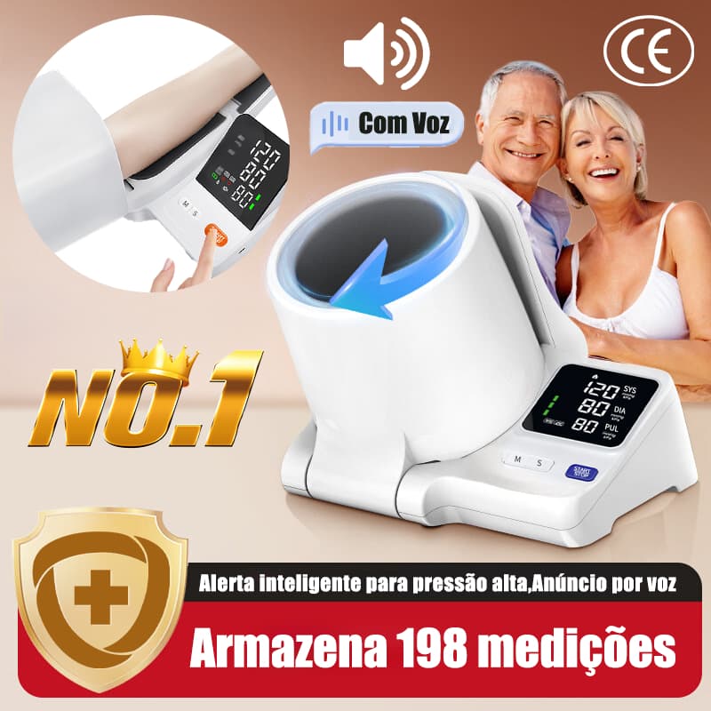 Aparelho Medidor De Pressão Arterial Digital De Braço Com Voz Monitor Inteligente Profissional N12