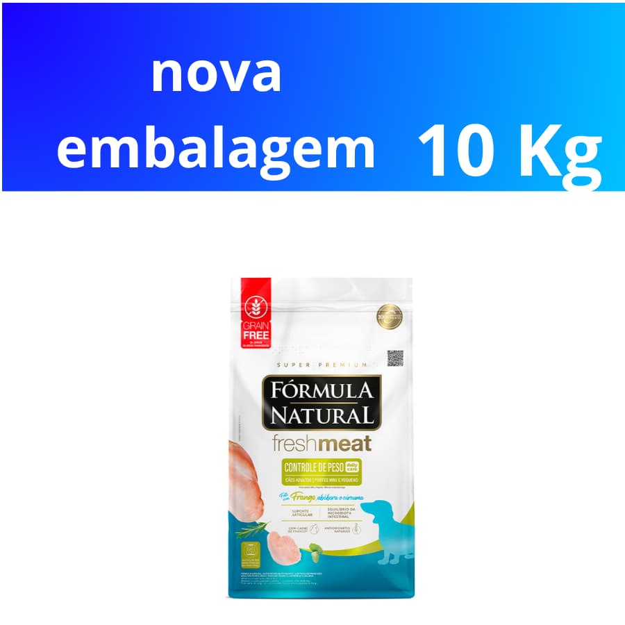 Ração Fórmula Natural Fresh Meat Cães Light Porte Mini e Pequeno 10 kg Adimax
