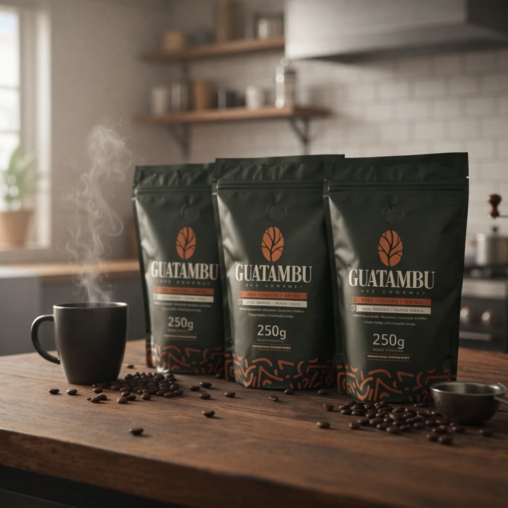 Kit 3 Cafés Gourmet Guatambu em Grãos Especial 3 unidades de 250g 100% arábica torra média