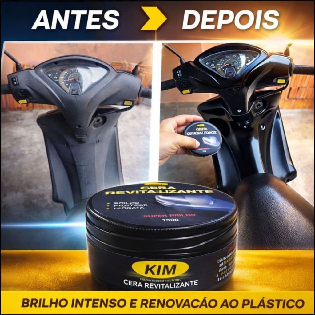 Cera Revitalizadora de Plásticos em Geral para Carros Motos