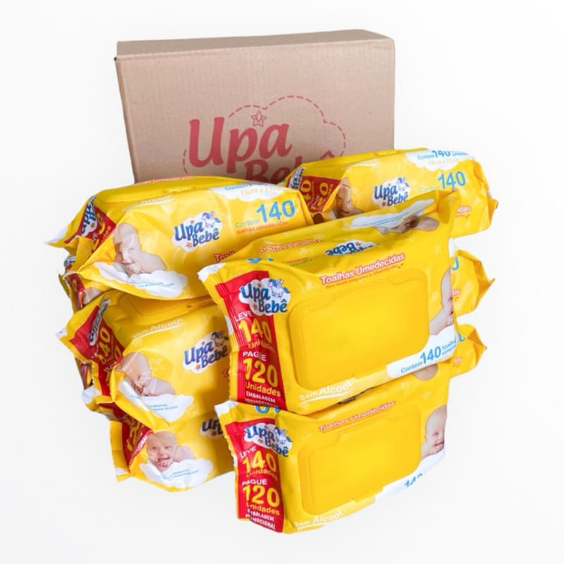 Kit Econômico Lenços Umedecidos Bebê Upa 1680 Un Caixa 12x140 Toalhas