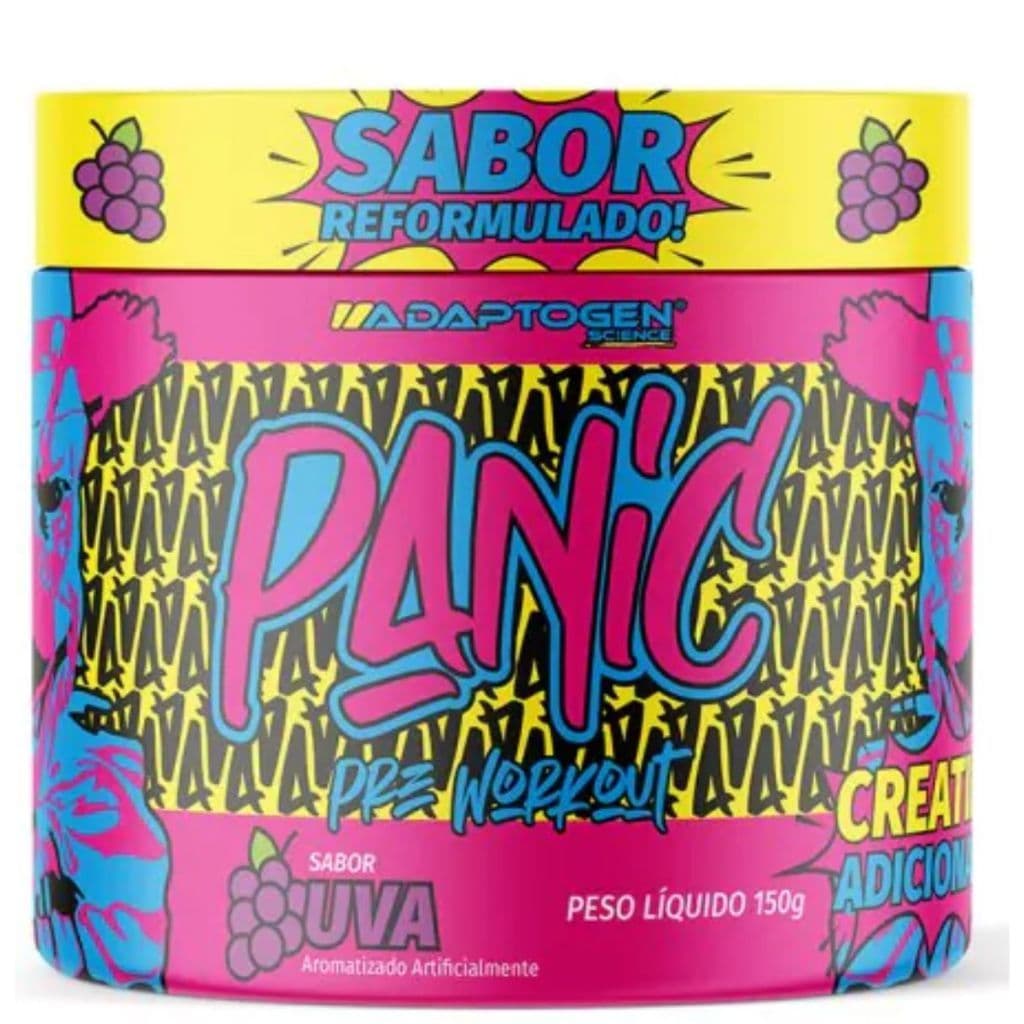 Pré-Treino Panic 150g com Creatina e Sabor Refrescante UVA