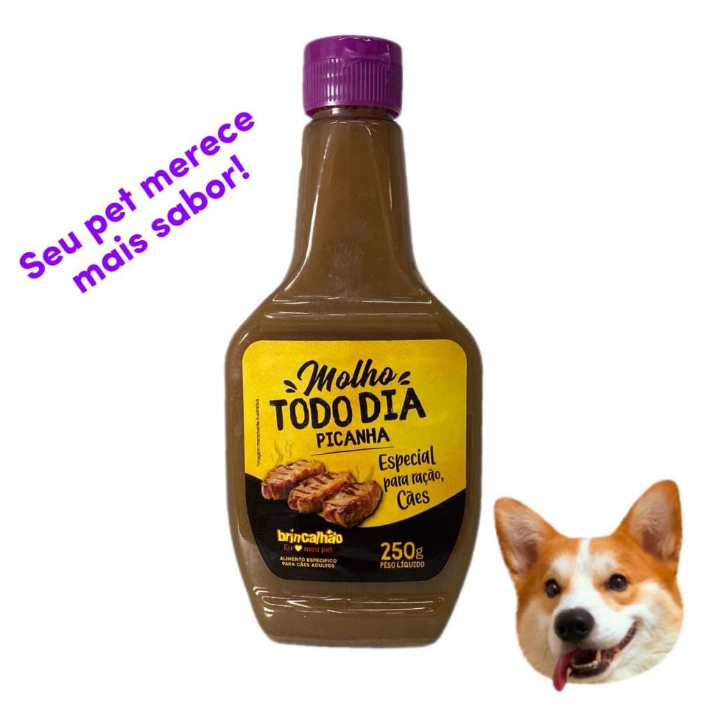 Molho para ração de cachorro adulto brincalhão sabor picanha, 250 g