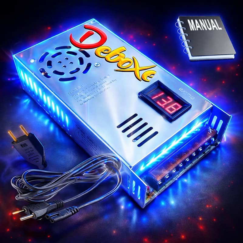 Fonte Automotiva Chaveada Deboxe UV +LED neon 13,8 -15V 150 Amperes.Extensao Cabo 110v / 220v Com Voltimetro