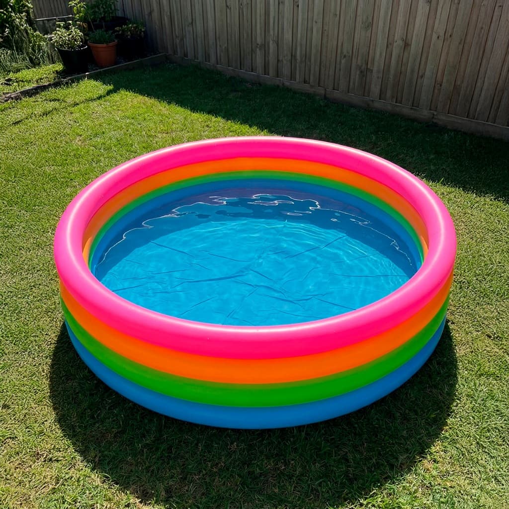 Piscina Banheira Infantil Multiuso Vários Tamanhos Fundo Azul Inflável Acolchoado - PVC Resistente Inmetro - QUEEN SHOP