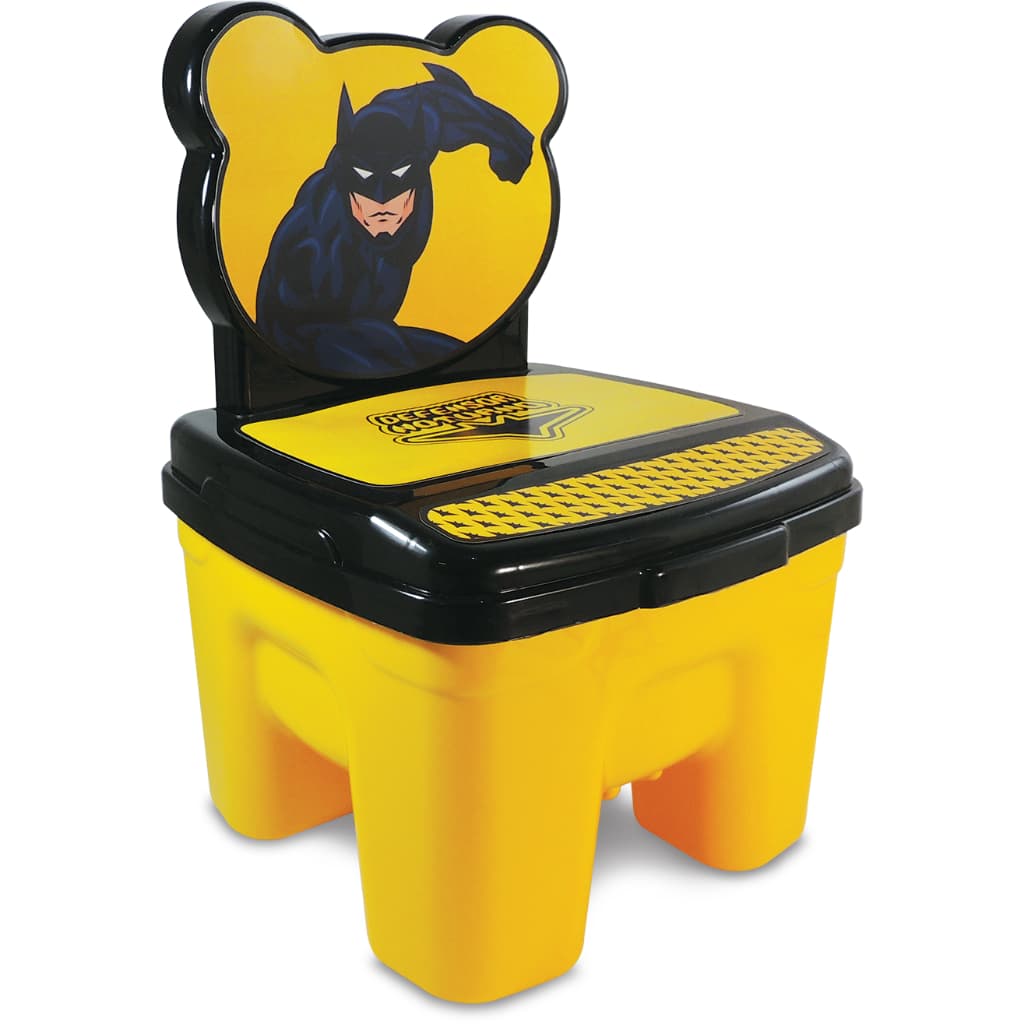 Cadeira Infantil Plástico Crianças E Bebês Tampa Abre Fecha modelo batman