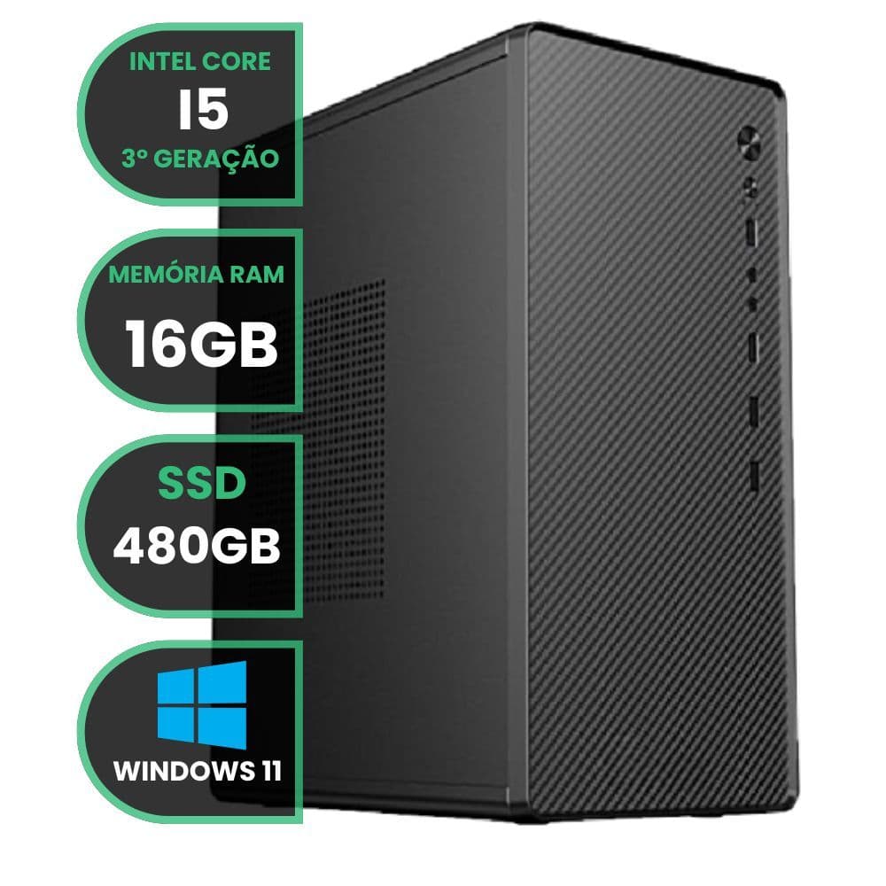 Computador Intel I5 3470 + 8gb/16gb Ram + 120/240/480gb Ssd com USB3.0 Rede Gigabit  + Windows 11