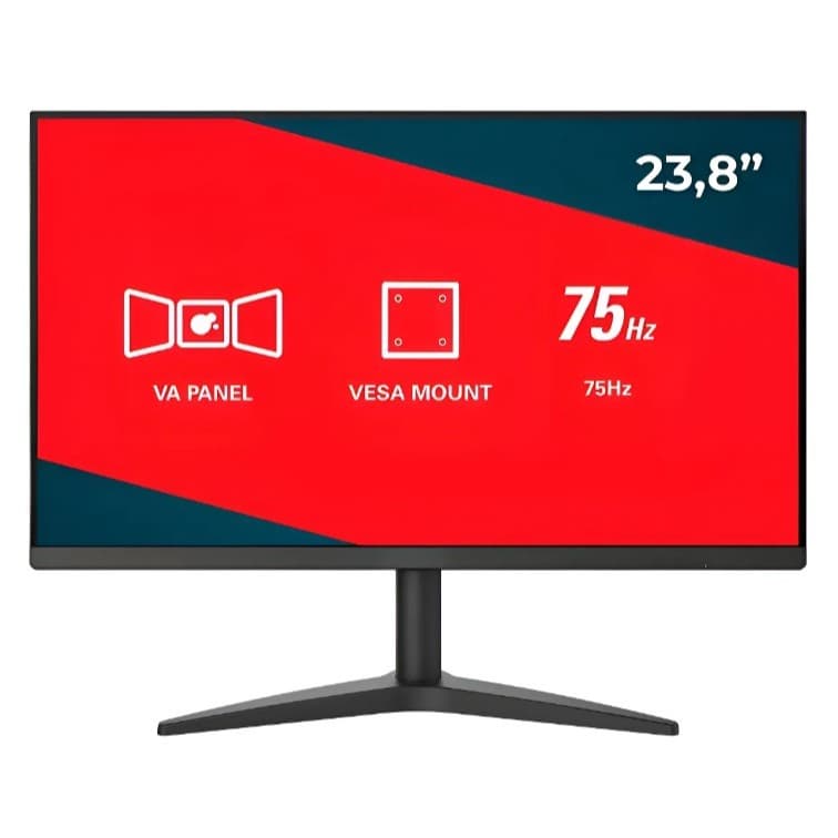 Monitor Gamer 23,8" Polegadas, 75hz, Hdmi/Vga, Full Hd 1920x1080p, Vesa