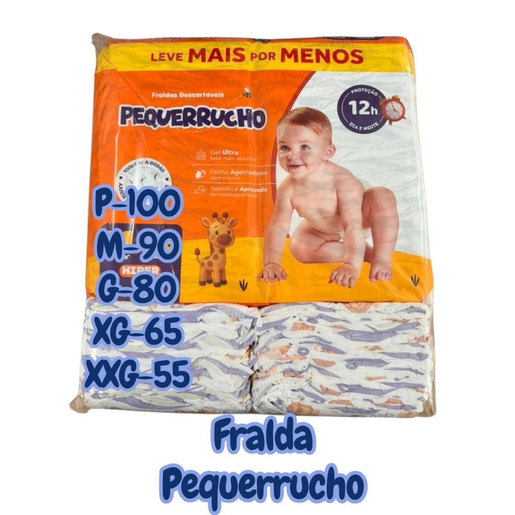 PACOTÃO MEGA  FRALDA PEQUERRUCHO DESCARTÁVEL TODOS OS TAMANHOS PRIMEIRA LINHA ANTIGA PIQUITUCHO
