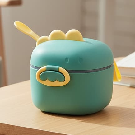 Pote Dosador Infantil para Leite em Pó com Colher Medidora BPA Free Verde Tamanho P