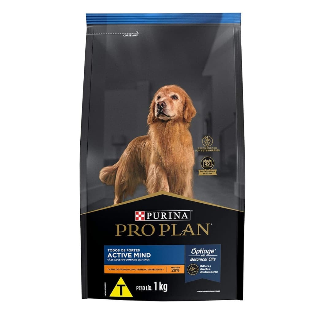 Ração Seca Nestlé Purina Pro Plan 1Kg para Cães Adultos com Mais de 7 Anos Cachorros de Todos os Tamanhos Pet