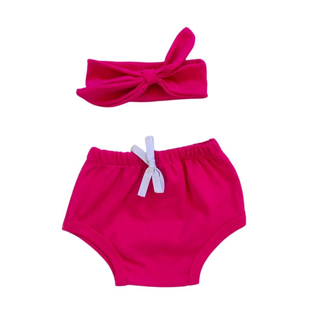 Shorts Bebê Menina Tapa Fralda com Faixinha de Cabelo Algodão Verão Fresquinho luxo calcinha tiara
