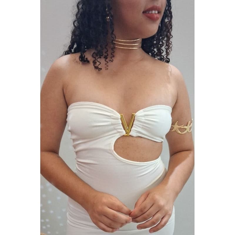 Vestido Beatriz | Vestido longo | Vestido Branco de festa | Vestido tomara que caia