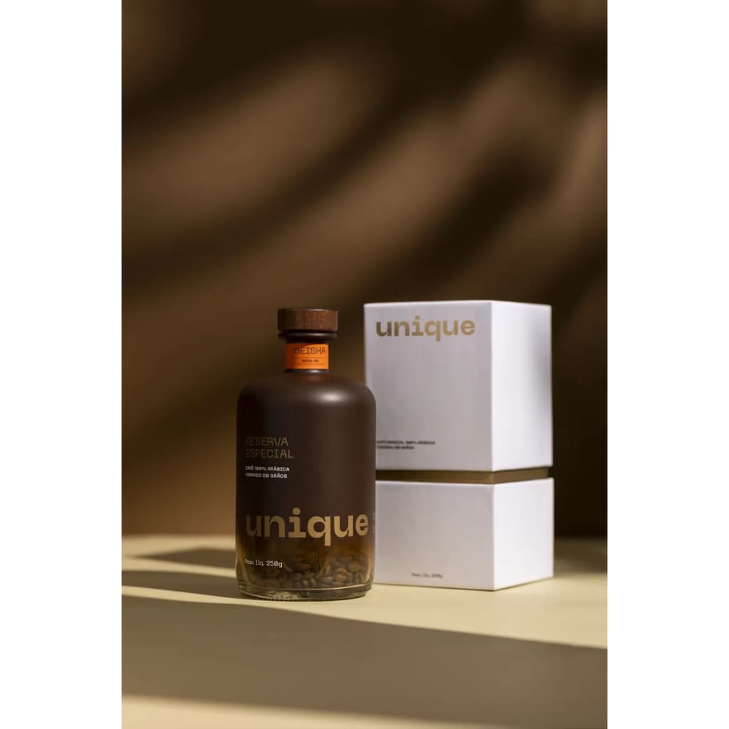 Café Em Grão Unique Geisha 90 Pontos Na Garrafa 250g