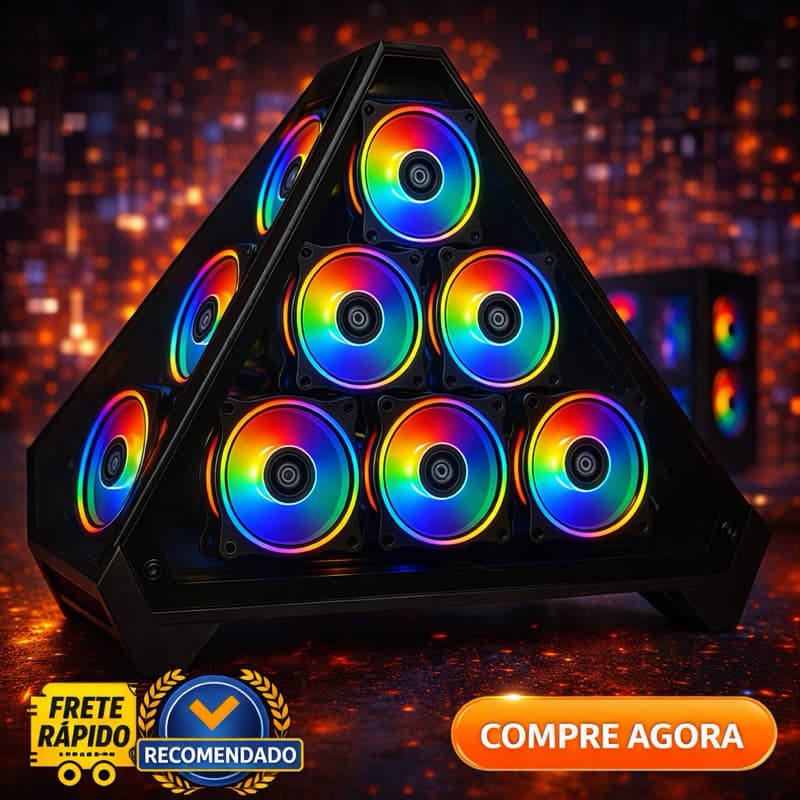 Cooler gamer RGB 120mm com LED Silencioso para PC Gamer Desktop linha premium