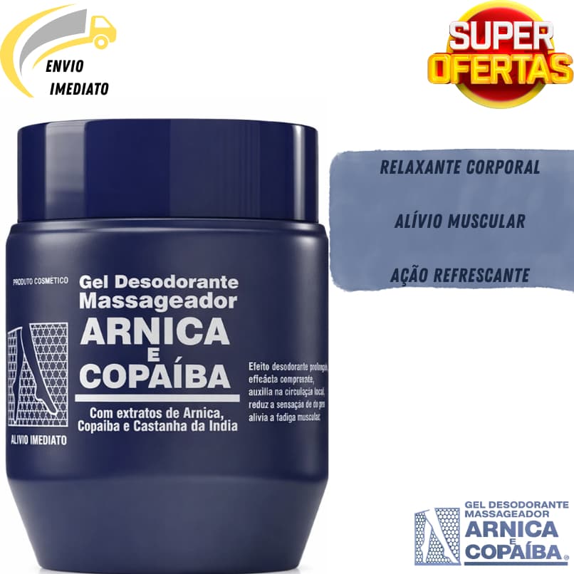 Gel Desodorante Massageador Arnica Copaíba Bio Instinto 240g Alívio para Dores Musculares