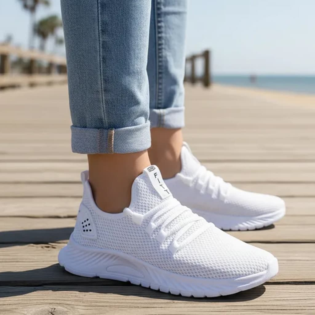 Tênis Branco esportivo Fitt shoes Unissex - Feminino e Masculino